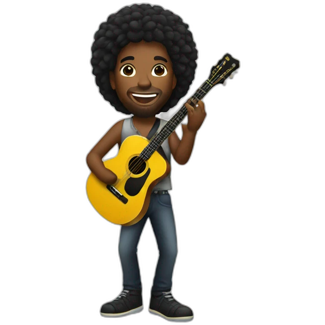 jamaican singer playing guitar emoji