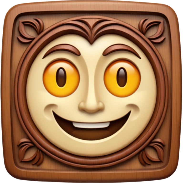 wooden carving emoji