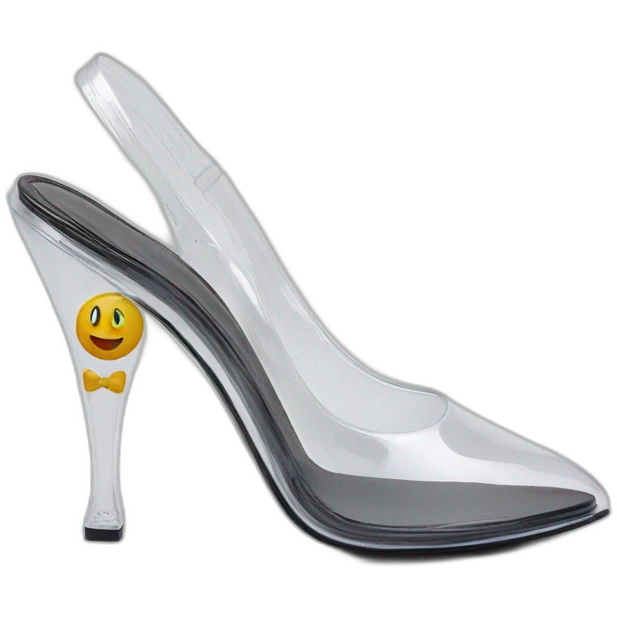 XRP clear-vinyl slingback pumps emoji