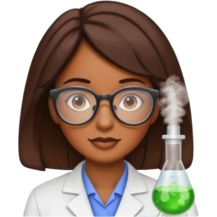 a woman scientist wearing glasses emoji