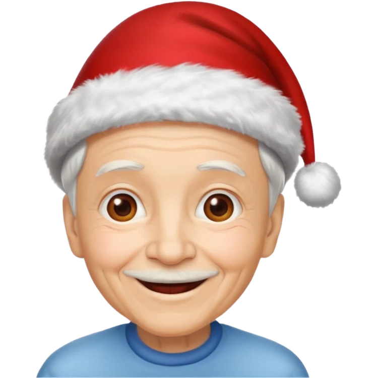 elderly with red xmas hat emoji