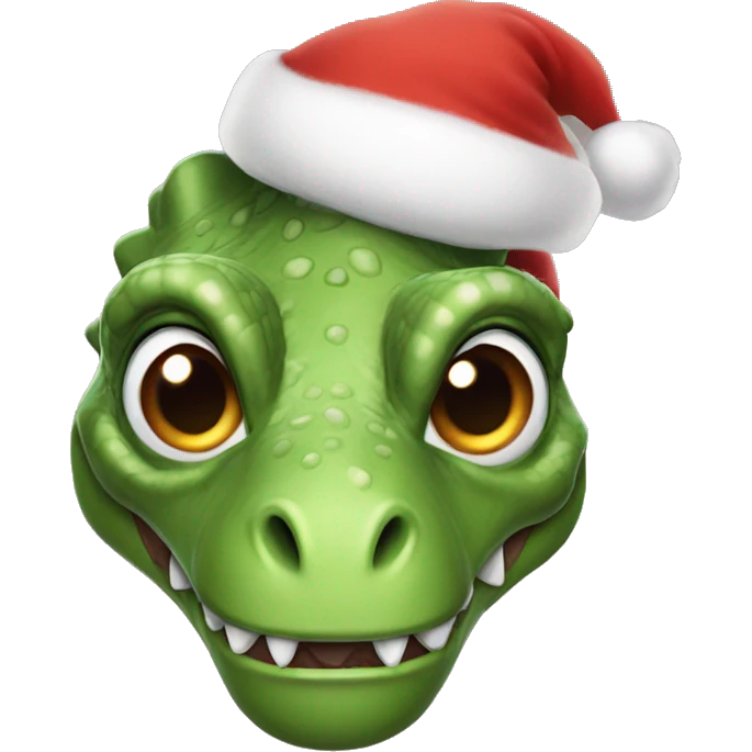 Dinosaur in Santa clause cloth emoji