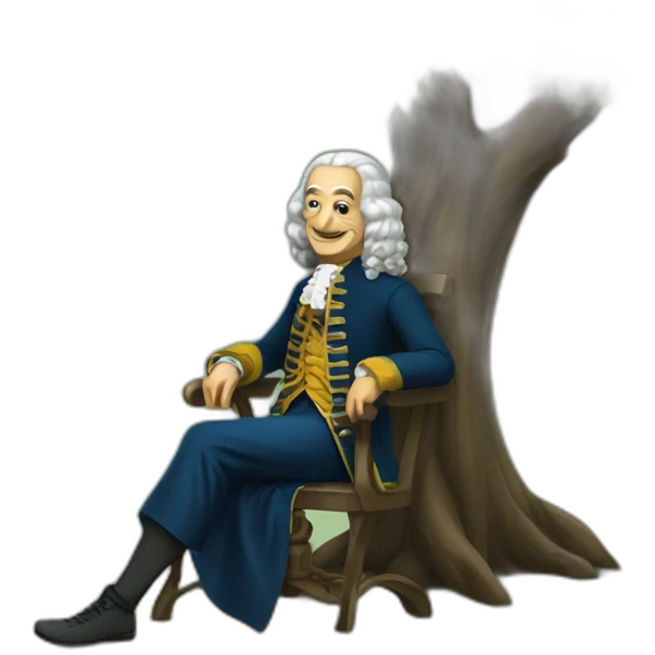 Voltaire sitting under a tree emoji