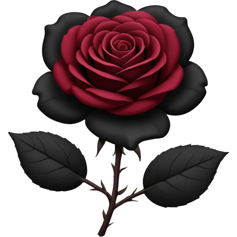 black rose, without green leaves, just flower emoji