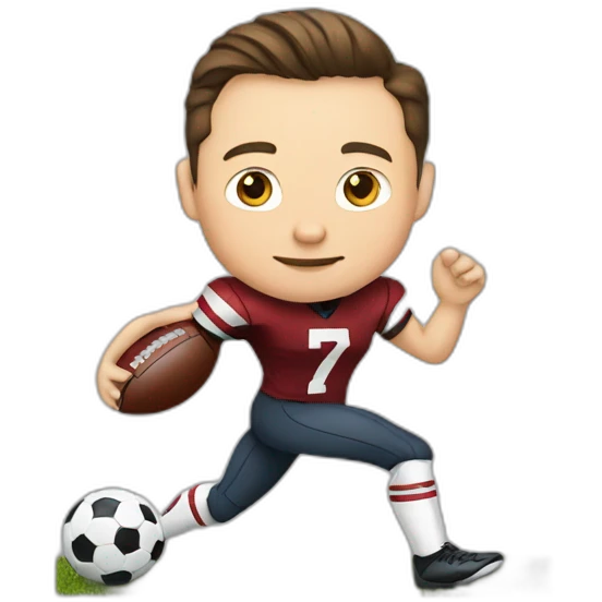 Elon musk Play a football emoji