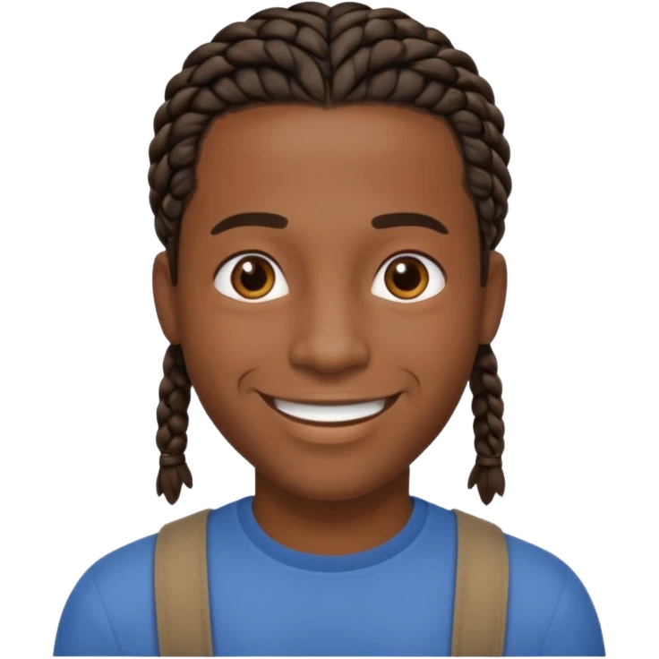 Hazme un emoji de un hombre negro con trenzas cortas emoji