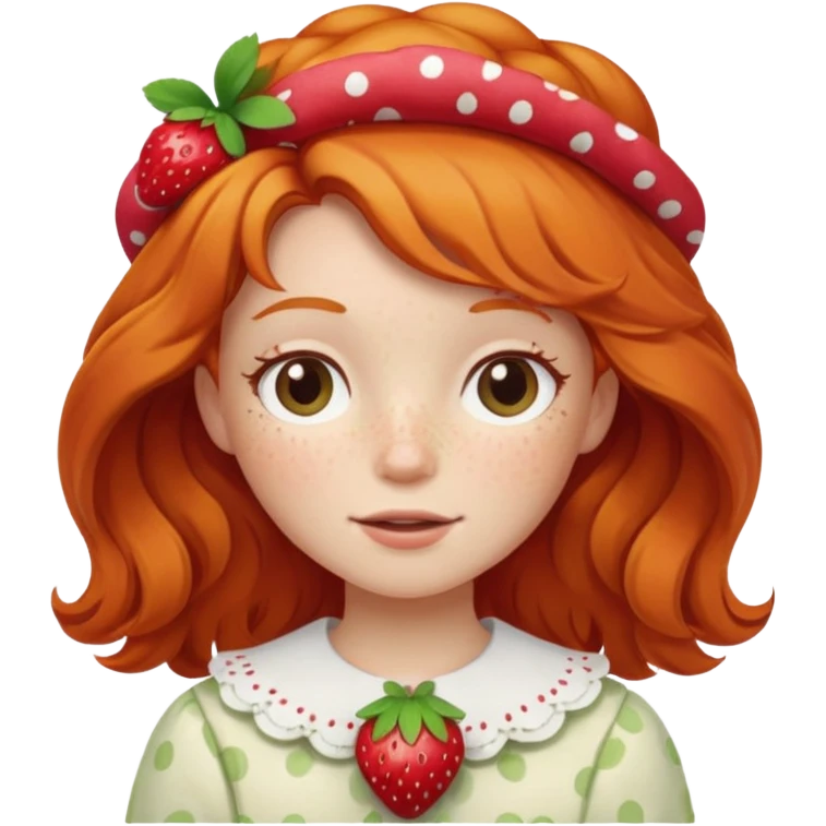 strawberry shortcake ginger girl with freckles emoji