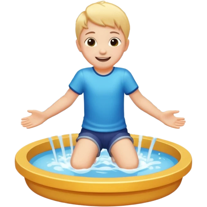 child falls in fountain emoji