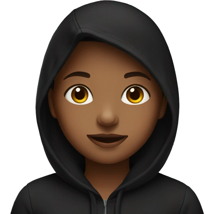 Girl wearing black hoodie emoji