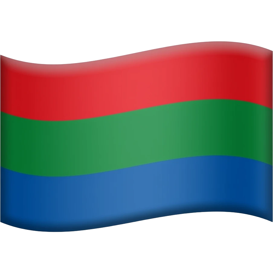 Flag of Carelia with red strip above then green strip and then blue strip emoji