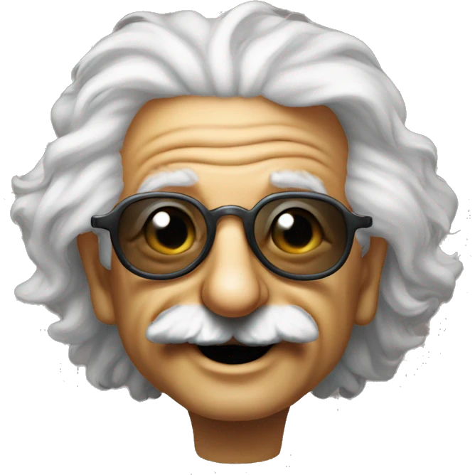 albert einstein dark sun glasses smiling emoji