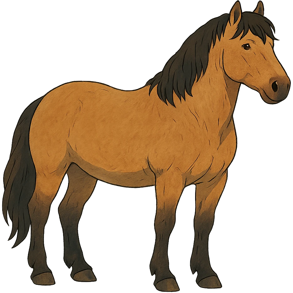ghibli style Bashkir horse emoji