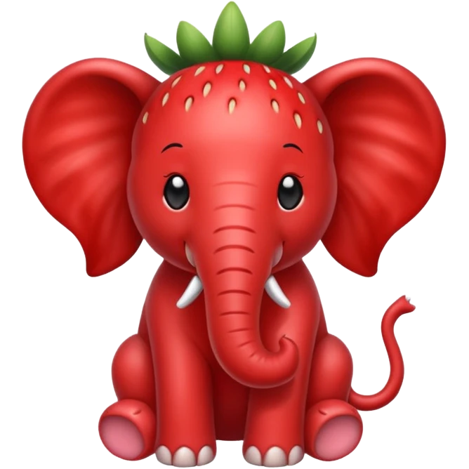Strawberry elefant but red emoji