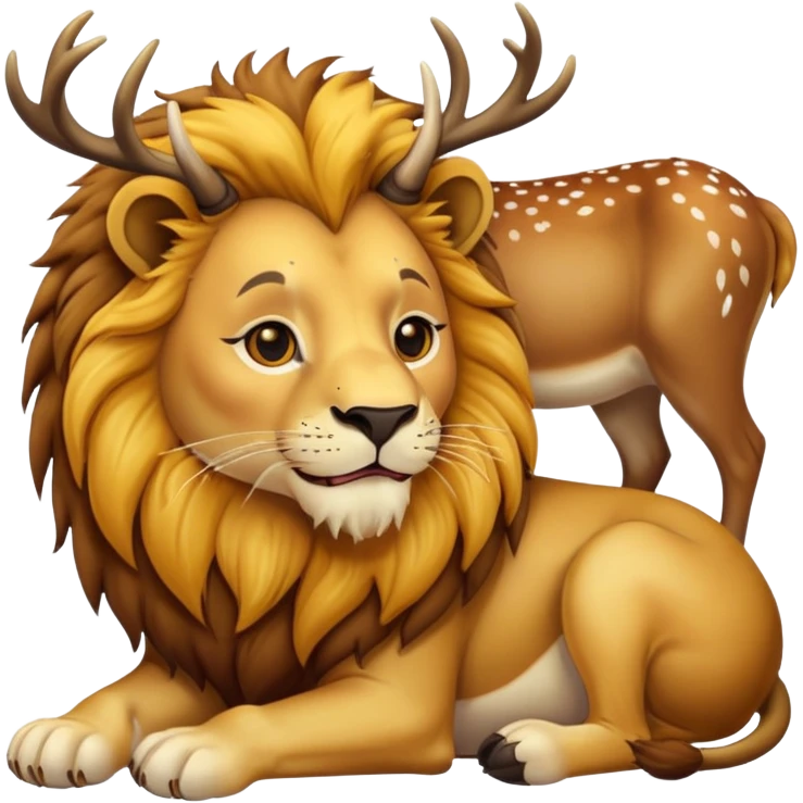 Lion eating deer emoji