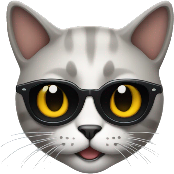 Cat with black sunglasses with evil smile emoji