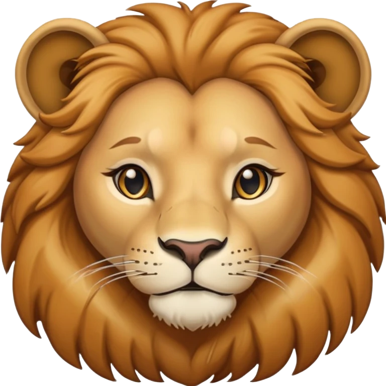neutral headshot of a confident female lion emoji