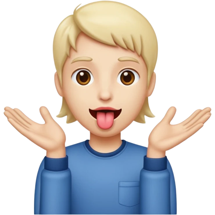 Tongue out With hands on the side ￼ emoji