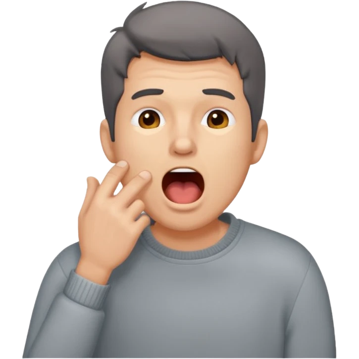 yawning  man in sweater emoji