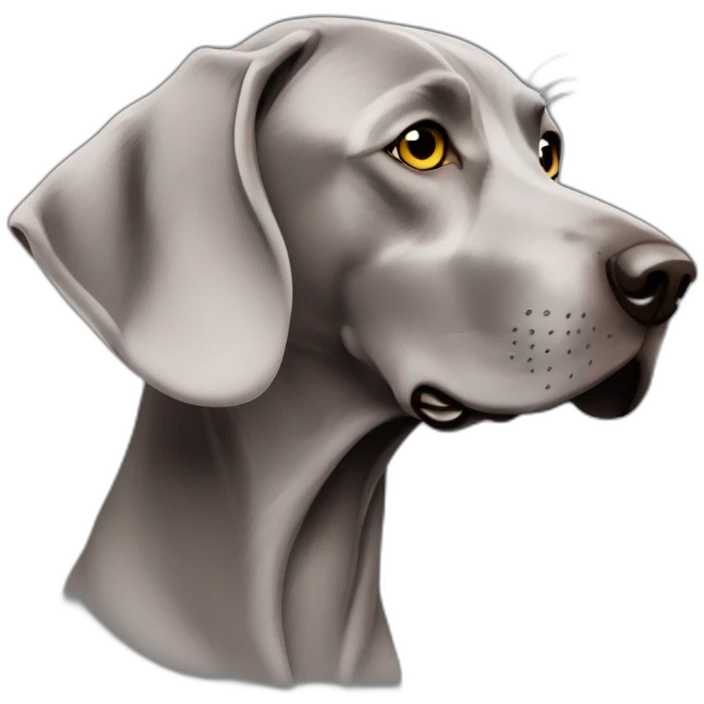 shorthair weimaraner head 3/4 profile emoji