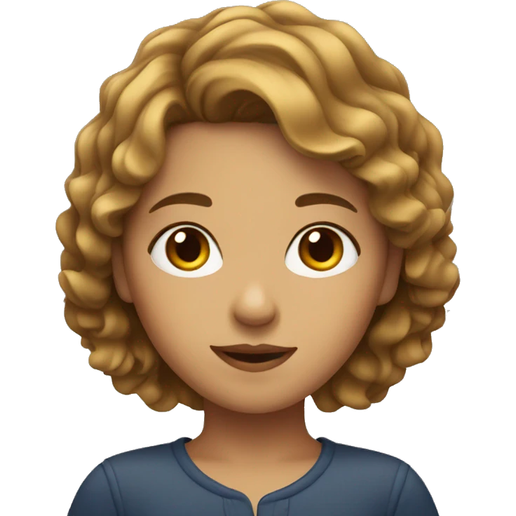 Girl with short brown wavy hair  emoji