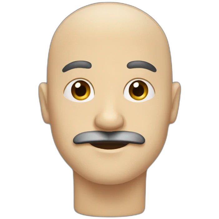 bald male with a black mustache emoji