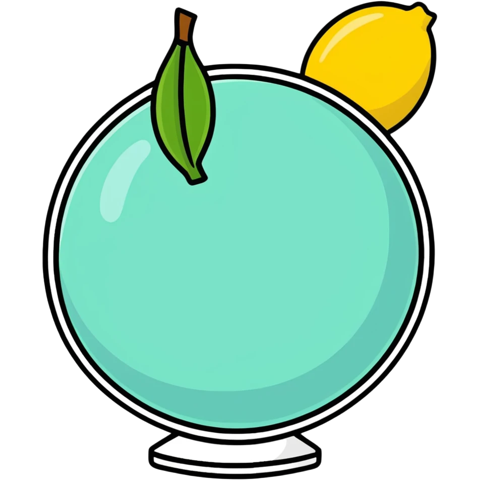Globe in the shape of a lemon emoji