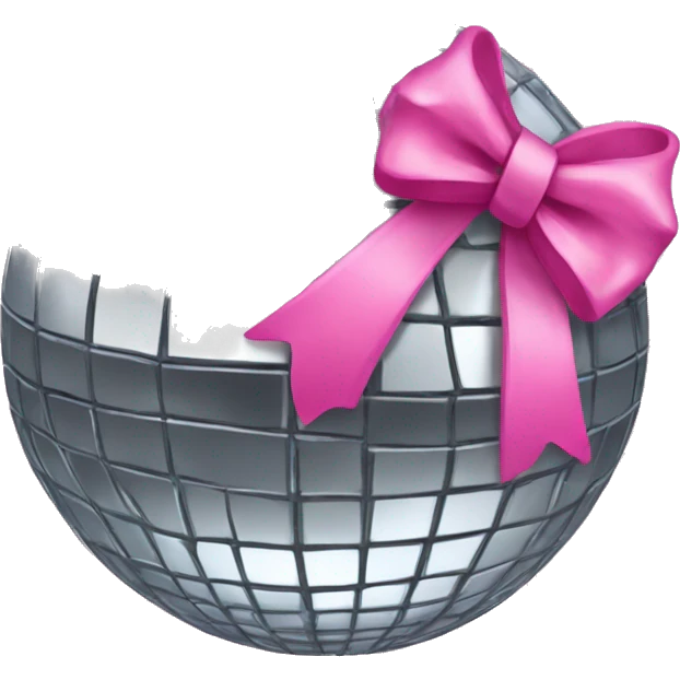 disco ball with pink bow emoji
