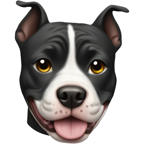 Black and white pitbull dog emoji