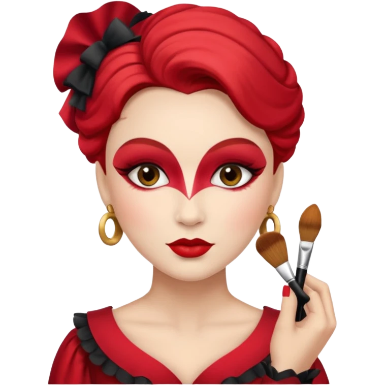 theater player doing make up emoji