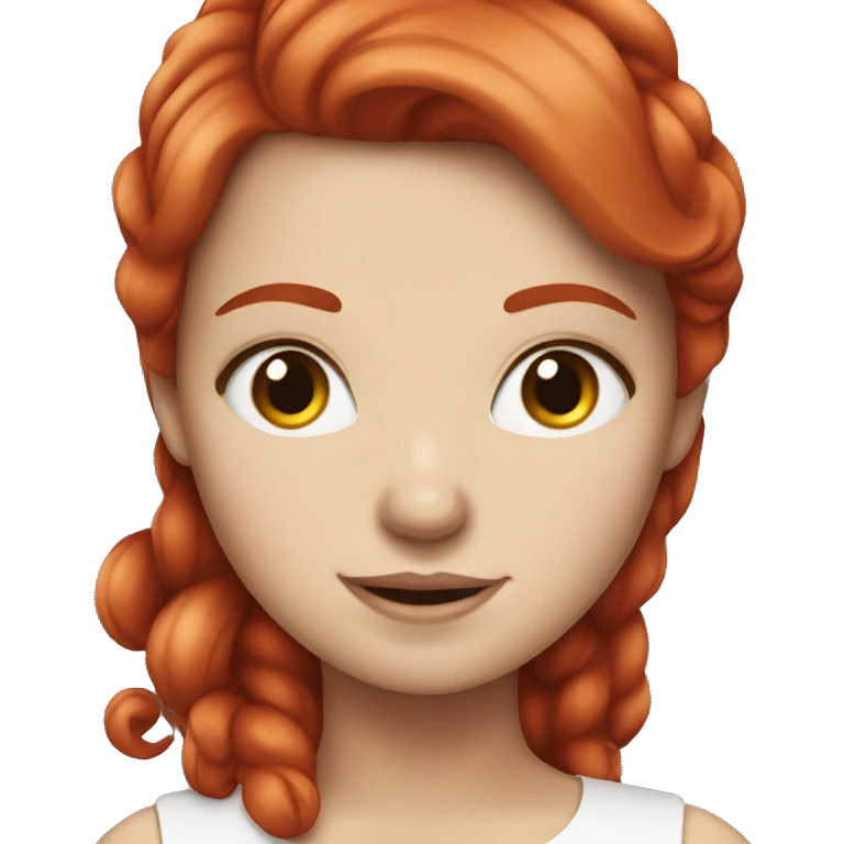 White girl with cherry red hair emoji