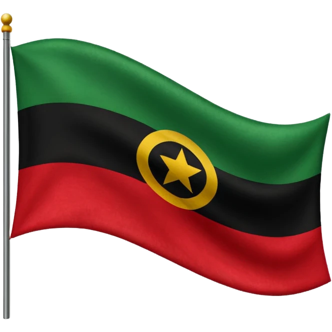 Red black and green pan African flag emoji