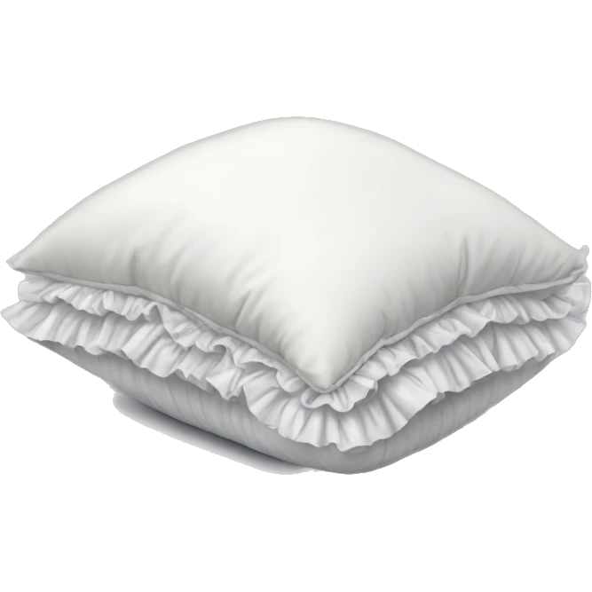 White satin ruffled pillow  emoji