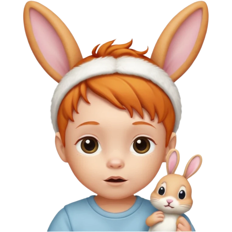 bunny ear wearing ginger small baby emoji