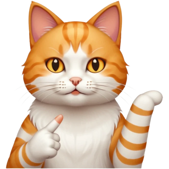 Cat flipping middle finger emoji