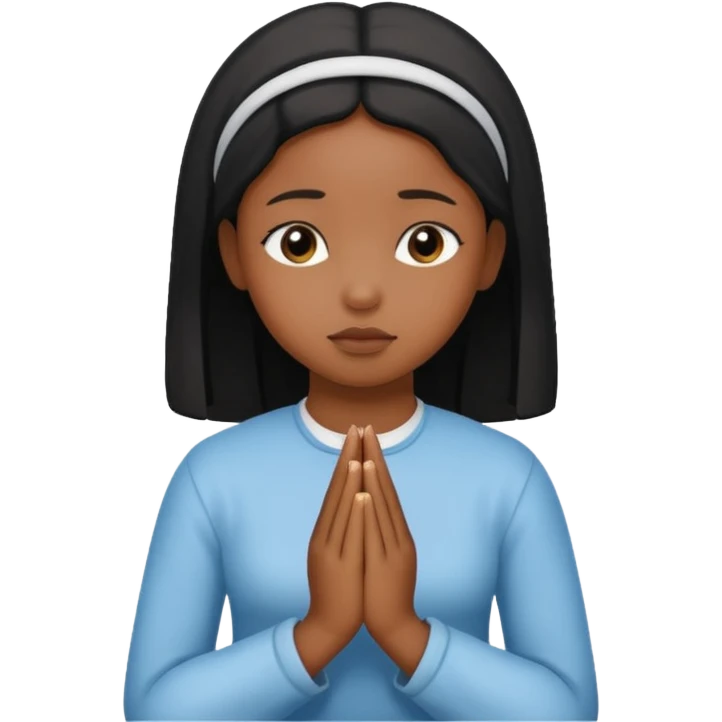 Faça uma menina orando negra  emoji