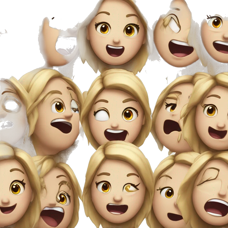 Hysteria laughter of a funny girl with tears  emoji