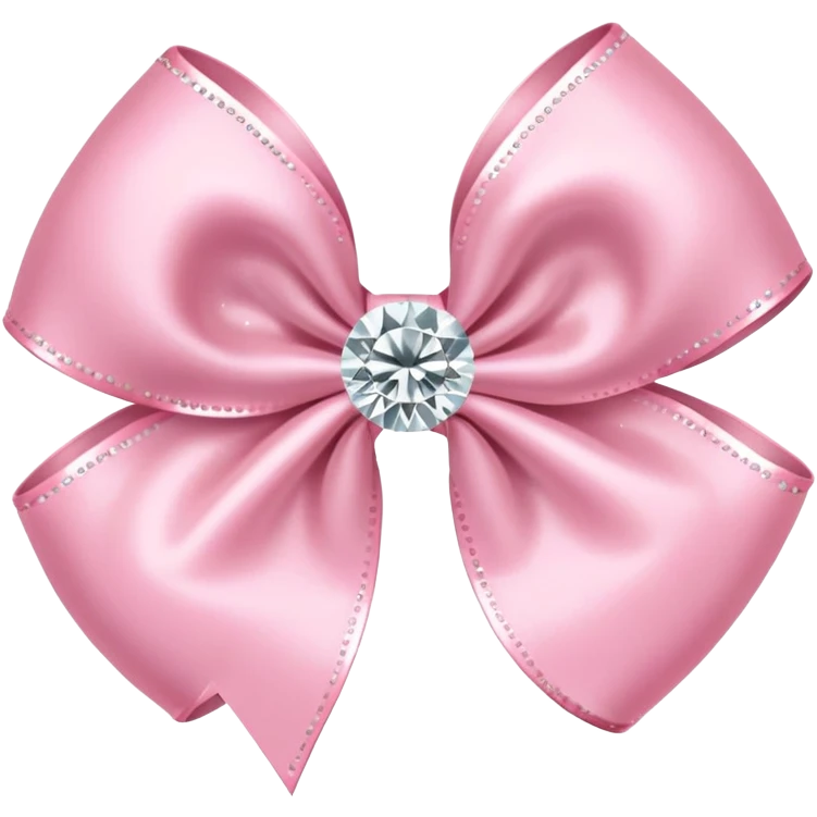 Baby pink bow with diamonds  emoji