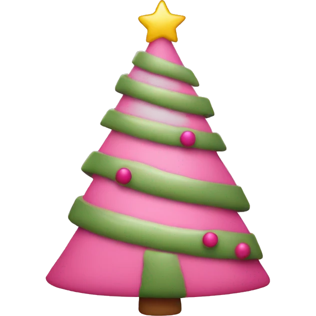 Pink cut Christmas tree emoji