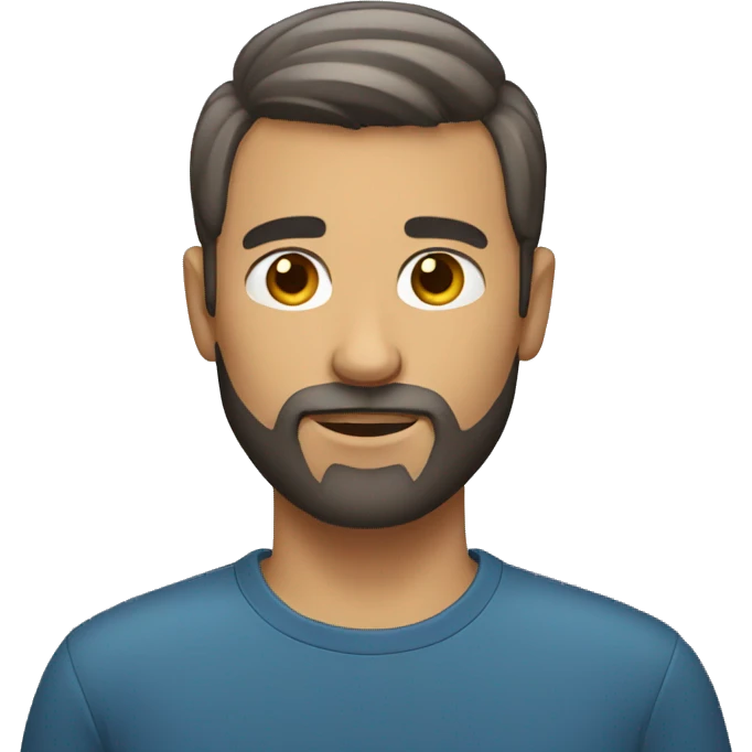 Medium bearded man with short hair emoji