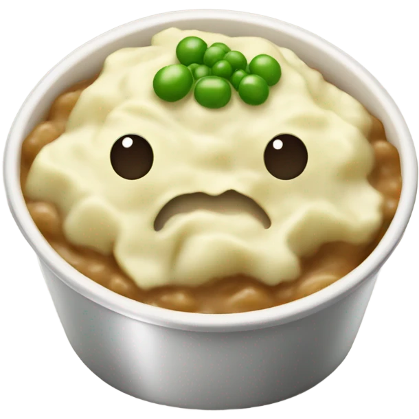 mashed potatoes with gravy and peas emoji