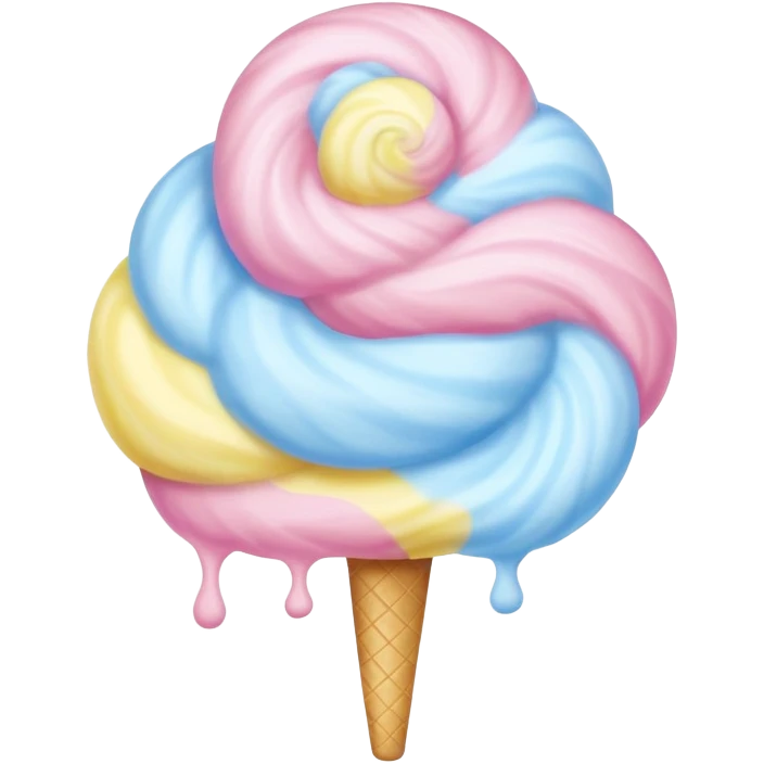 Pink, blue, and yellow swirled cotton candy emoji
