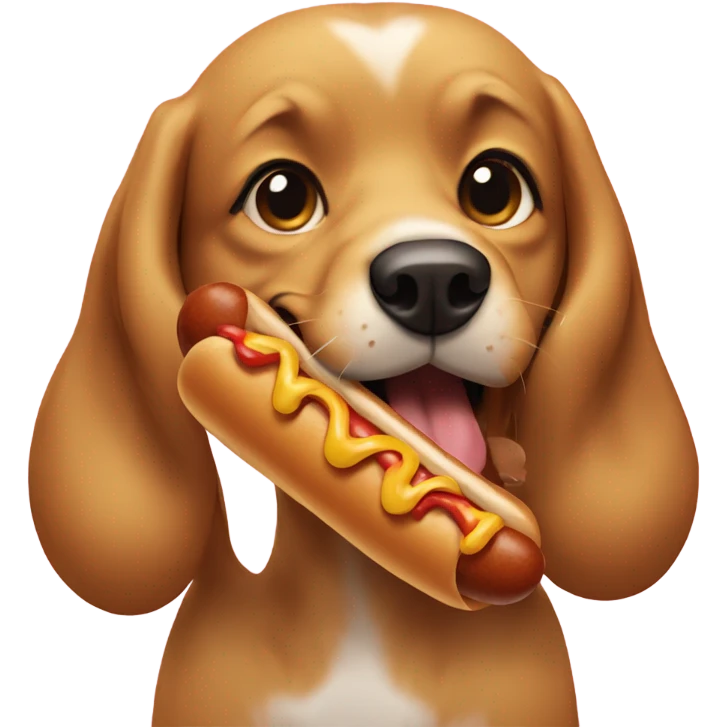 Dog sucking a hotdog  emoji