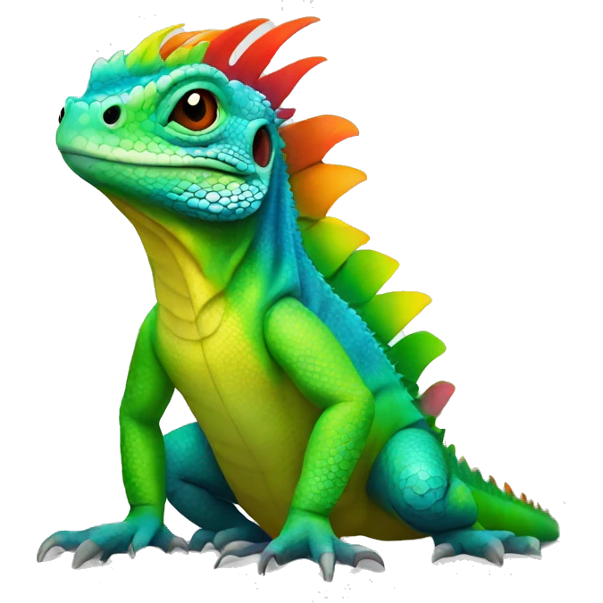 Rainbow iguana emoji
