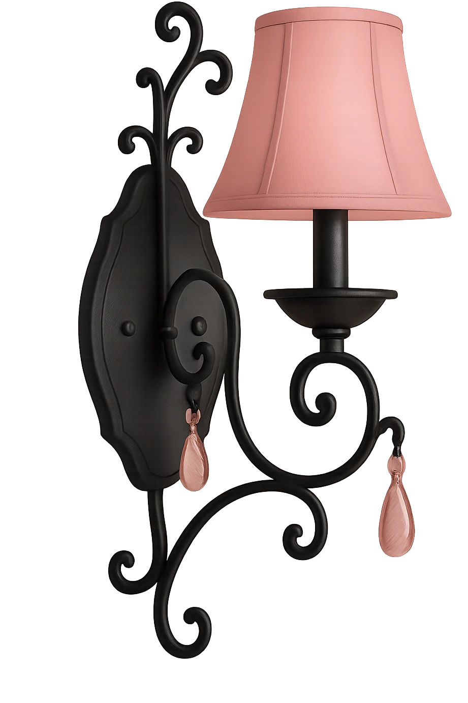 black and pink decorative wall sconce emoji