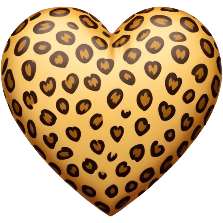 Leopard print heart  emoji