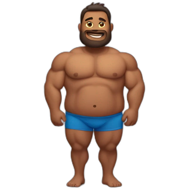 muscular man with fat belly emoji