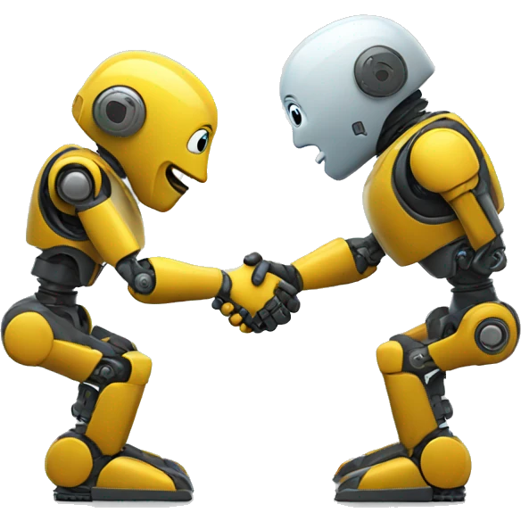 robots shaking hands emoji