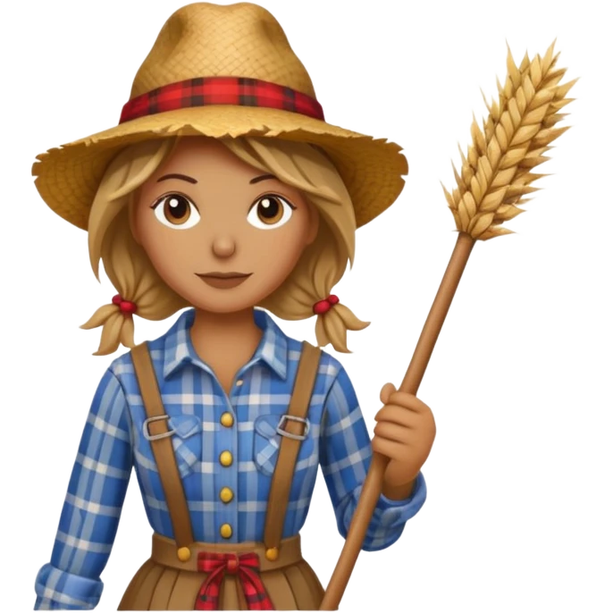 female Scarecrow on stick emoji