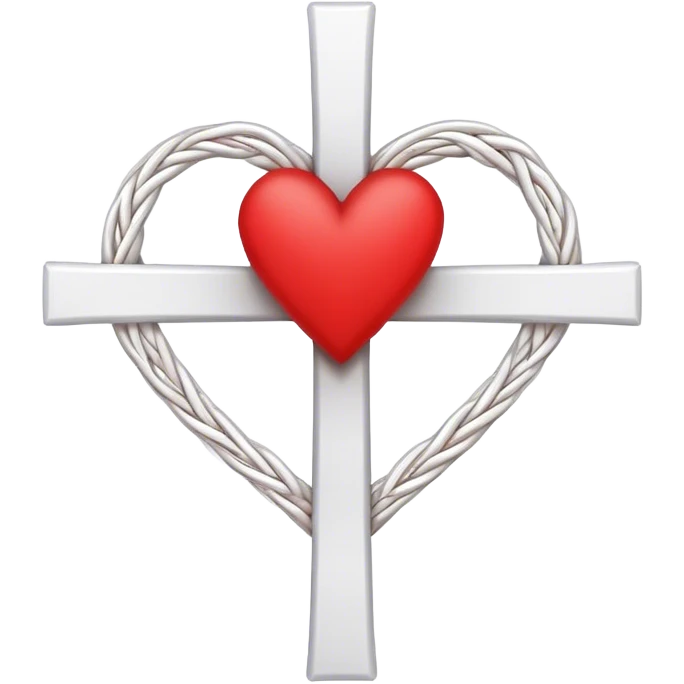 Two hearts woven around a simple cross  emoji