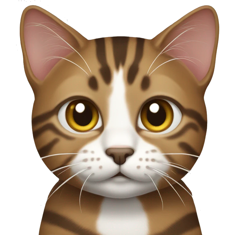 Brown and white tabby cat emoji